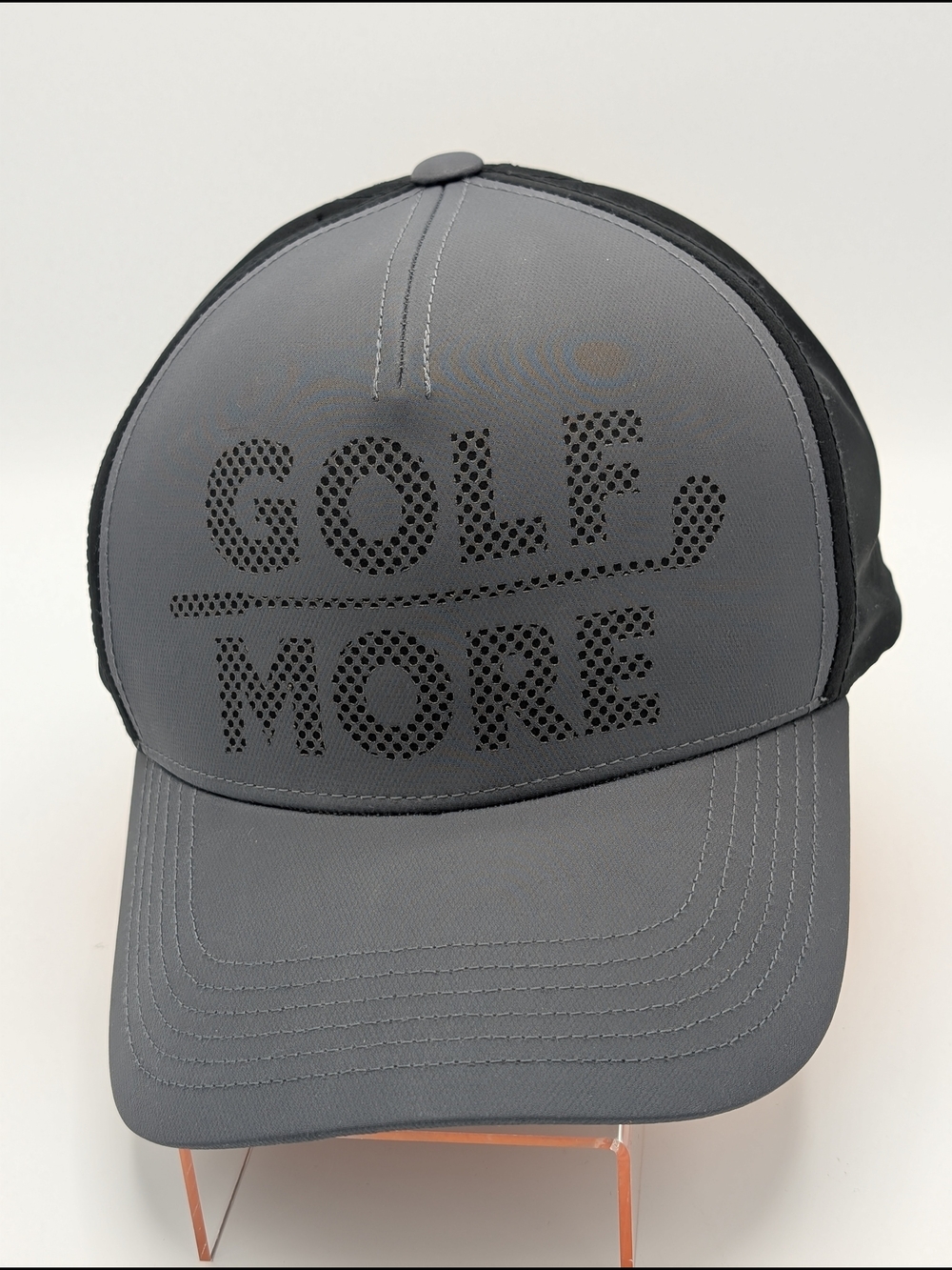 PGA Tour Cap Charcoal Black 'GOLF MORE' Mesh Adjustable One Size - Picture 8 of 8